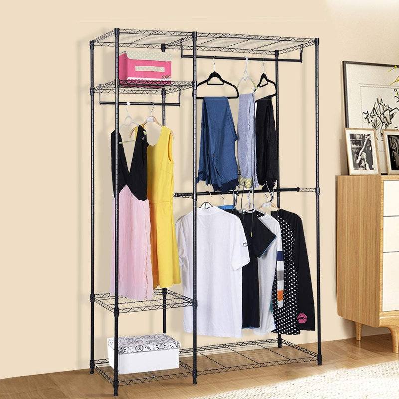 Rebrilliant Mchone 48" W Portable Closet Hanger Storage Rack Wayfair